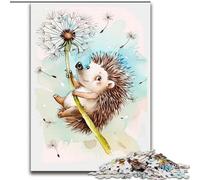 Bellissimo puzzle di ricci acquerellati per adulti, puzzle da 1000 pezzi, gioco stimolante, ideale come regalo per tutta la famiglia (50x75cm)