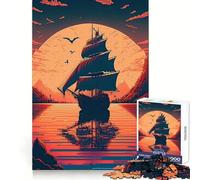 Bellissimo puzzle di una nave a vela, 1000 pezzi, per adulti, ideale per migliorare la concentrazione, alleviare lo stress, divertirsi, tagliare con precisione, regalo festivo (50x75cm)