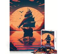 Bellissimo puzzle di una nave a vela da 1000 pezzi per ragazzi, ideale per sviluppare le capacità di ragionamento, un'oasi di serenità, con tagli precisi e un regalo premuroso (38x52cm)