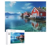 Bellissimo puzzle norvegese paesaggio per adulti attività familiari giochi decorazione casa puzzle 500 PCS