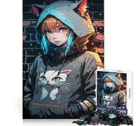 Bellissimo puzzle per adulti da 1000 pezzi con ragazza anime, stimolante per la mente, rilassante, ideale per i momenti di relax, perfetto come regalo di Natale (38x52cm)