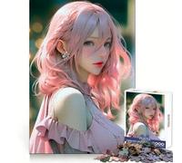 Bellissimo puzzle per adulti da 1000 pezzi raffigurante una fanciulla, ideale per allenare la concentrazione, per un relax informale, con bordi sottili e un regalo di Natale unico (38x52cm)