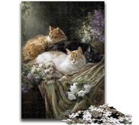 Bellissimo puzzle per adulti raffigurante un gatto vittoriano, 1000 pezzi, difficile da montare, divertente da fare a casa, regalo di compleanno, regalo da viaggio (50x75cm)