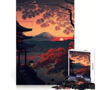 Bellissimo puzzle "Tramonto giapponese" da 1000 pezzi per adolescenti,ideale per sviluppare capacità analitiche,per un momento di relax consapevole e per completare le attività durante le vacanze