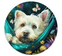 Bellissimo puzzle West Highland Terrier da 1000 pezzi per adulti, puzzle in cartone, rompicapo impegnativo, attività per famiglie, decorazione per la casa, regalo di Natale 67,5x67,5 cm