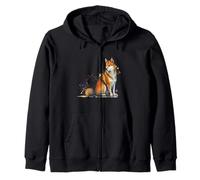 Bellissimo Ritratto ad Acquerello Shiba Inu Felpa con Cappuccio