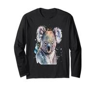 Bellissimo Ritratto di Koala ad Acquerello Maglia a Manica