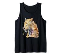 Bellissimo Ritratto Leopardo Acquerello Canotta