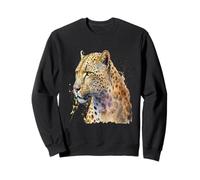 Bellissimo Ritratto Leopardo Acquerello Felpa