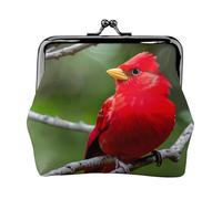 Bellissimo rosso Uccelli Stampato Microfibra PU Portafoglio In Pelle Bacio Blocco Mini Pouch per Rossetto Key Change Organizzazione