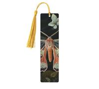 Bellissimo segnalibro in legno con ciondolo a forma di falena con nappa, unico segnalibro in legno fatto a mano, ideale come regalo di compleanno