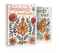 Bellissimo set di 2 libri da colorare per adulti per rilassarsi - Parole divertenti con disegni floreali che fanno ridere un sacco