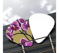 Bellissimo set di plettri per chitarra con motivo orchidee - (sottile/medio/spesso), ampiamente compatibile con tutti i tipi di strumenti a corda,