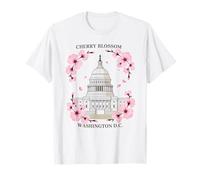 Bellissimo Souvenir di Washington DC del Campidoglio degli Stati Uniti in Fiore di ciliegio Maglietta