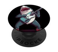 Bellissimo squalo con fantastico costume da chitarra a dondolo PopSockets PopGrip Adesivo