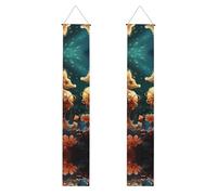 Bellissimo striscione da appendere con coppia di cavallucci marini, bandiere verticali per portico per feste, per interni ed esterni, 180 x 30 cm