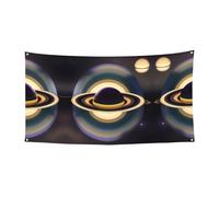 Bellissimo striscione per feste con motivo Saturno, 188 x 89 cm, cartello festivo, Halloween, Natale, festa, sfondo da appendere