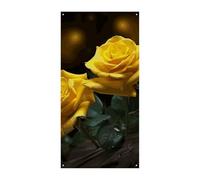 Bellissimo striscione per porta con rose gialle di benvenuto primavera estate copertura per porta da appendere bandiera portico segno per porta d'ingresso decorazioni stagionali per feste per interni