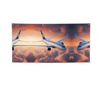 Bellissimo striscione versatile con stampa di aeroplano, decorazioni per eventi, Ringraziamento, feste di compleanno e altro ancora