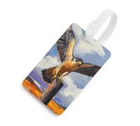 Bellissimo tag per bagaglio a forma di falco pellegrino per borsa da viaggio, etichette identificative per valigie, etichette per bagagli, stile bianco