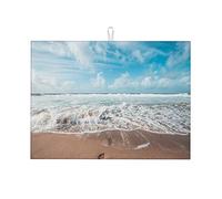 Bellissimo tappetino antiscivolo per piatti da cucina con paesaggio marino, grande 18 x 24 pollici