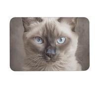 Bellissimo tappetino da bagno a forma di gatto siamese, assorbe l'umidità e lo sporco, con retro in gomma antiscivolo, adatto sotto la porta, per pavimento del bagno, vasca, doccia, lavandino