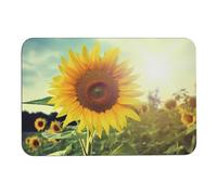 Bellissimo tappetino da bagno con girasole Diatome, assorbe l'umidità e lo sporco, zerbino con retro in gomma antiscivolo, adatto sotto la porta, per pavimento del bagno, vasca, doccia, lavandino