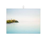 Bellissimo tappetino per asciugare i piatti con vista mare e cielo, per il bancone della cucina, grande tappetino per asciugare i piatti lavabile in lavatrice, 18 x 24 pollici
