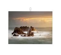 Bellissimo tappetino per asciugare i piatti con vista sul mare e cielo, grande 18 x 24 pollici