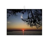 Bellissimo tappetino per asciugare i piatti con vista sul mare e sul cielo, con griglia, per la decorazione del bancone della cucina, piccolo, 16 x 18 pollici