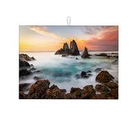 Bellissimo tappetino per asciugare i piatti con vista sul mare e sul cielo, in silicone, divertente, per la cucina, piccolo, 16 x 18 pollici
