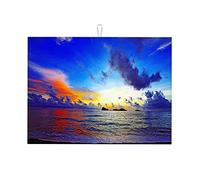 Bellissimo tappetino per asciugare i piatti con vista sul mare e sul cielo, resistente al calore, grande 18 x 24 pollici