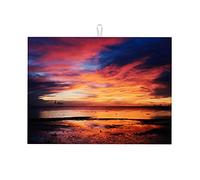 Bellissimo tappetino per asciugare i piatti da cucina con paesaggio marino, decorazione da cucina, grande 18 x 24 pollici