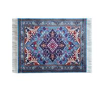 Bellissimo tappetino per mouse in stile orientale, tappetino per mouse in miniatura, rettangolare, antiscivolo, elegante accessorio per ufficio (blu)