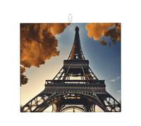 Bellissimo tappetino scolapiatti con stampa Torre Eiffel Parigi per piano di lavoro della cucina pieghevole antiscivolo ad asciugatura rapida assorbente