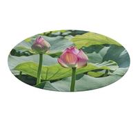 Bellissimo tappeto rotondo con fiori di loto morbido assorbente tappetino da bagno ingresso antiscivolo tappeti fattoria anteriore posteriore zerbino 90 x 90 cm per camera da letto soggiorno