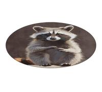 Bellissimo tappeto rotondo lavabile antiscivolo per soggiorno, camera da letto, yoga, decorazione per la casa, regalo, motivo procioni, 60 x 60 cm