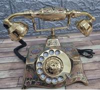 Bellissimo telefono vintage antico nautico in ottone massiccio e ferro quadra...