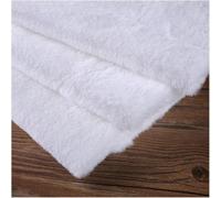 Bellissimo tessuto in pelliccia sintetica a pelo corto 160x50 cm tinta unita for abbigliamento, arte del cucito, artigianato, decorazioni, coperte, tappeti, giocattoli, cuscini(White)