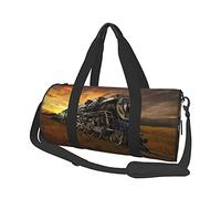Bellissimo treno a vapore Scenario al tramontoBorse da viaggio Borsone da palestra Bagagli sportivi Borsa da viaggio grande Borse da fine settimana per uomo e donna