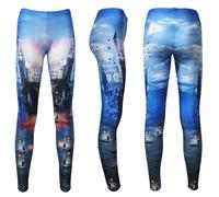 Bellissimo Unico Fantasia Castello On The Cliffs Vela Barca Bird Premium Leggins