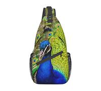 Bellissimo zaino a tracolla da uomo Peacock, borsa a tracolla da viaggio per escursionismo da giorno.