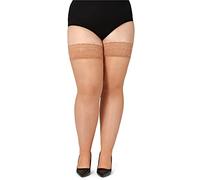 Bellivalini Calze Autoreggenti con Pizzo Plus Size Donna 20 DEN BLV-1126 (Ambra, 3XL)