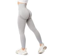 Bellivalini Fitness Gym Leggins Sportivi Donna Push up Vita Alta Scrunch BLV50-255 (Grigio Melange, XL)