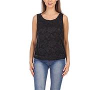 Bellivalini Le Signore Camicia Smanicata Elegante Girocollo con Pizzo Modello Rosa BLV50-263 (Nero, XL)