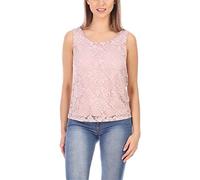 Bellivalini Le Signore Camicia Smanicata Elegante Girocollo con Pizzo Modello Rosa BLV50-263 (Rosa Cipria, XXL)
