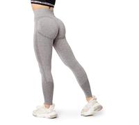 Bellivalini Leggins Sportivi Donna Push up Scrunch Lifting Vita Alta Fitness Gym BLV50-254 (Grigio Scuro Melange, S)