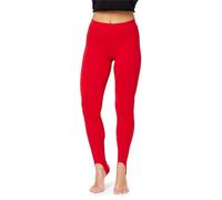 Bellivalini Leggins Termici da Donna Foderati con Staffa Calze Invernali Caldo Après Ski in BLV50-321 (Rosso, L)
