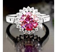 Bello 5 KT Rosa Trattato Anello Diamante Ottimi Luster Certificato Valentine
