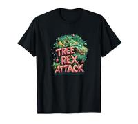 Bello Albero Rex Attack Emblema in Stile Natalizio Maglietta